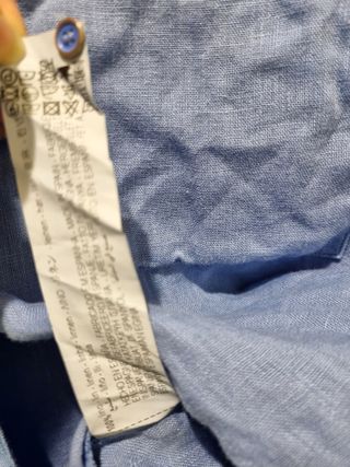 Camisa Lino Zara Azul Talla XXL