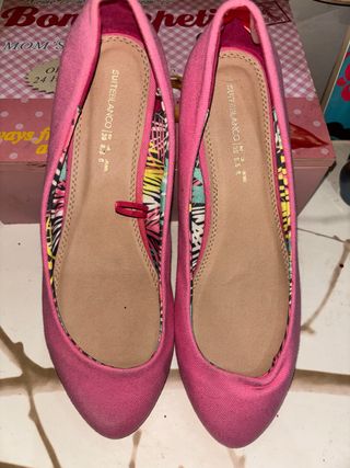 Manoletinas rosas Suiteblanco Talla 39