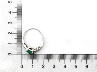 anillo oro 18k con piedra con diamante,esmeralda