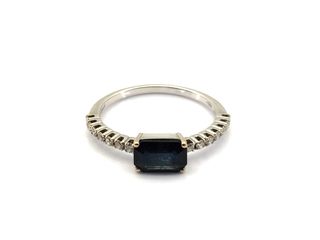 anillo oro 18k con piedra con diamante