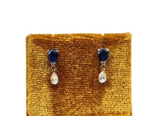 pendientes oro 18k con piedra con diamante