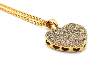 cadena oro 18k con piedra con diamante 24cm