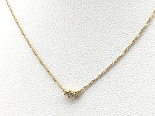 cadena oro 18k con piedra con diamante 22cm
