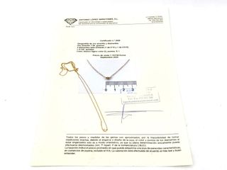 cadena oro 18k con piedra con diamante 22cm