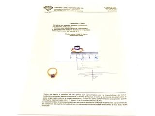 sortija oro 18k con piedra con amatista,diamante