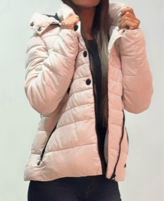 Chaqueta acolchada gasa/plumón beige