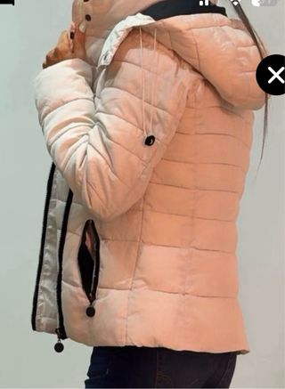 Chaqueta acolchada gasa/plumón beige