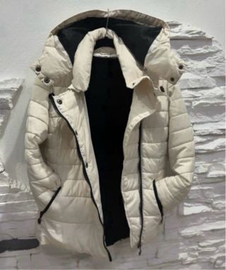 Chaqueta acolchada gasa/plumón beige