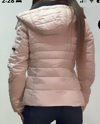 Chaqueta acolchada gasa/plumón beige