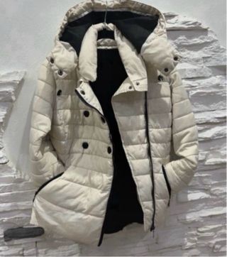 Chaqueta acolchada gasa/plumón beige