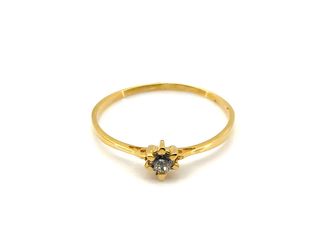 anillo oro 18k con piedra con circonita