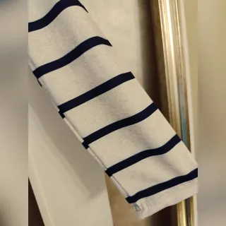 Vestido largo rayas beige y azul Talla L