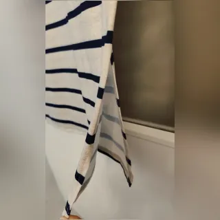 Vestido largo rayas beige y azul Talla L