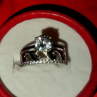 Anillo Plata con Piedra Brillante