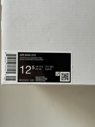 Nike Air Max 270 White University Red