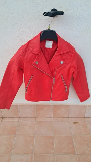 Giacca pelle rossa bambina