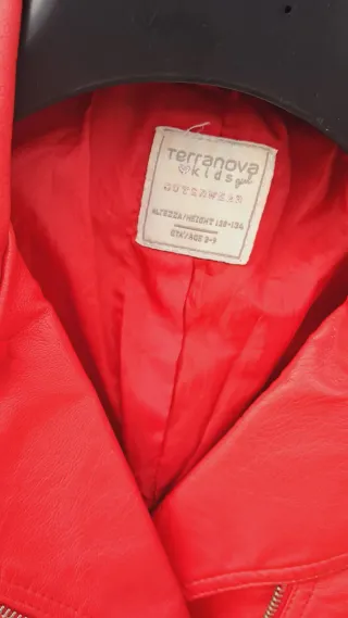 Giacca pelle rossa bambina