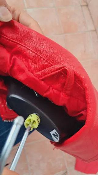 Giacca pelle rossa bambina