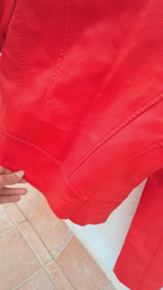 Giacca pelle rossa bambina