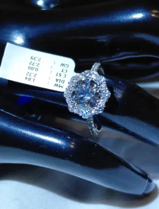 Anillo oro blanco diamantes