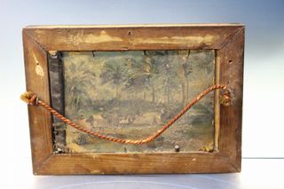 Reproducción de “Ultimos momentos de Felipe II” de Francisco Jover y Casanova. Óleo sobre papel.