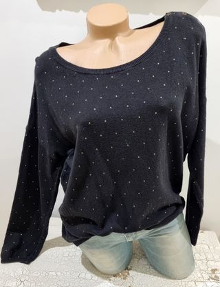 Jersey Promod Negro con Lunares Dorados