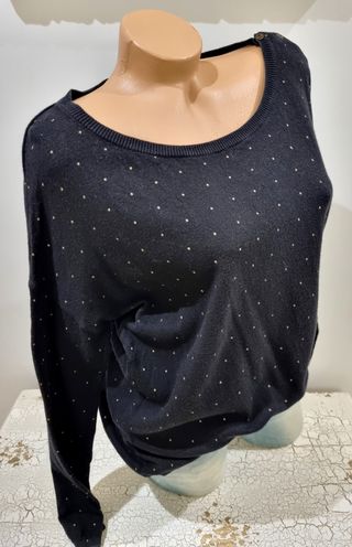 Jersey Promod Negro con Lunares Dorados