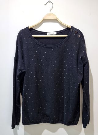 Jersey Promod Negro con Lunares Dorados