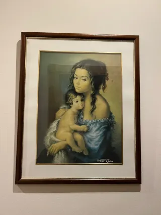 Cuadro Madre e Hijo Marco Madera