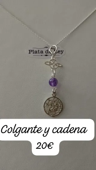 Colgante Plata Ley Nudo Celta Piedra