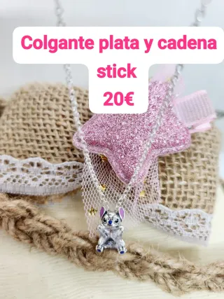 Colgante plata y cadena stick 20€