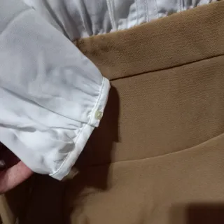 Vestido Sfera Blanco y Marrón Talla S Nuevo