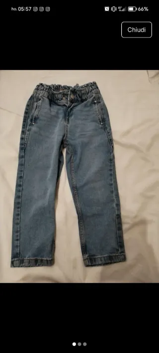 Pantaloni jeans bambina con ciliegie