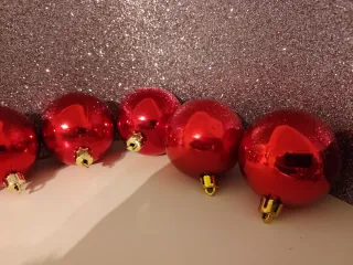 Set 6 Sfere Natalizie Rosse Brillanti