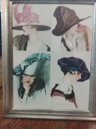 Cartoline d'epoca con cappelli