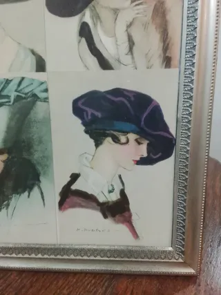 Cartoline d'epoca con cappelli