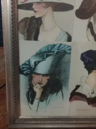 Cartoline d'epoca con cappelli