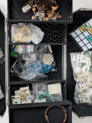 Maletín Joyería Bisutería Rojo y Plata