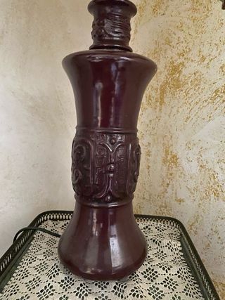 Lampada vintage tessuto e base ceramica