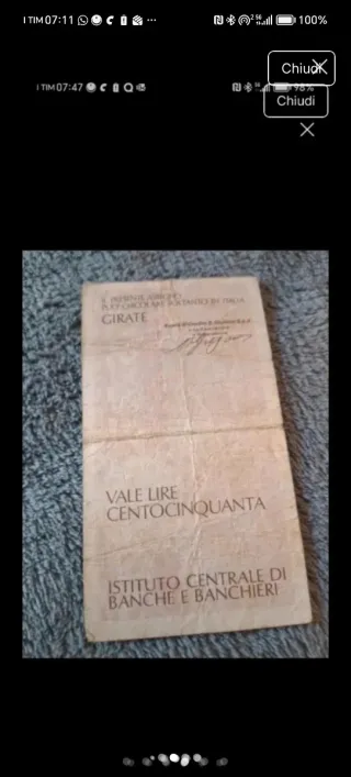 Miniassegno 150 Lire 1977 Banca Popolare Bergamo