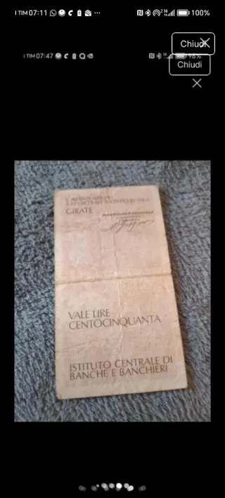 Miniassegno 150 Lire 1977 Banca Popolare Bergamo