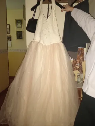 Vestido de Novia/Fiesta Beige. Vainilla