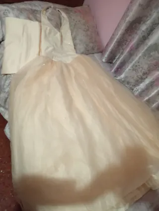 Vestido de Novia/Fiesta Beige. Vainilla