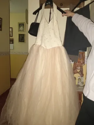 Vestido de Novia/Fiesta Beige. Vainilla