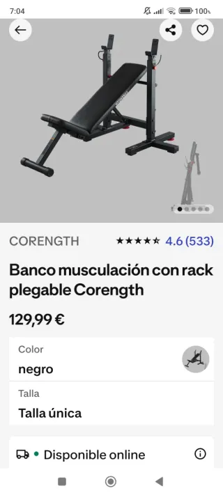 Banco de musculación plegable Corength