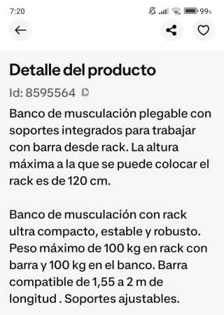 Banco de musculación plegable Corength