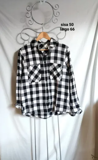Camisa cuadros blanco y negro