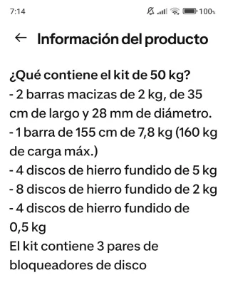 Kit Mancuernas 50kg + Barra Z