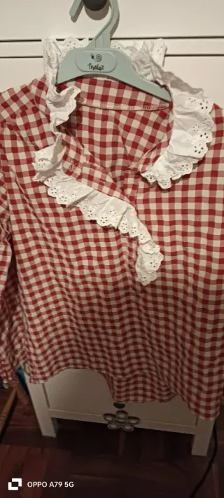 Camisa cuadros roja y blanca