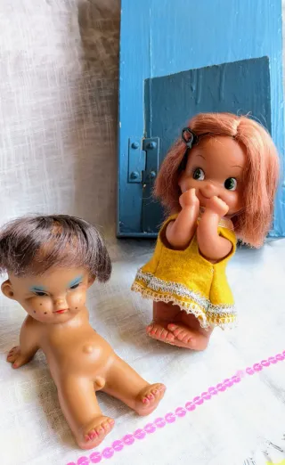 Bambole gomma vintage Japan Hong Kong